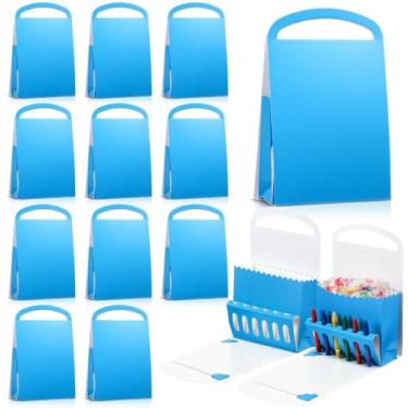 Imagem de Marspark Pacote com 12 caixas de presente de festa com suporte de giz de cera, caixa de presente de papel, caixas de presente de aniversário, chá de bebê, suprimentos de decoração para doces e