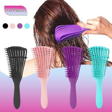 Imagem de 10 Pente Polvo Para Cabelo Encaracolado Fácil Desembaraço - Vie Luxe