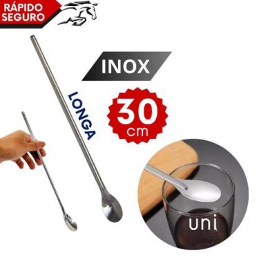 Imagem de Colher Bailarina Inox Longa Ideal para Sucos Shake Drinks Coquetéis Co
