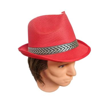 Imagem de Chapéu Modelo Panamá Aba Curta Vermelho De Tecido