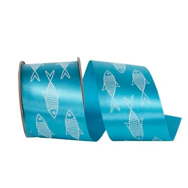 Imagem de Reliant Ribbon Fita com fio Shore Line Fish, turquesa
