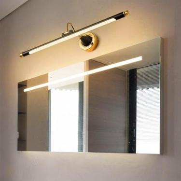 Imagem de Luzes de parede espelhadas de LED para banheiro, ângulo ajustável giratório, lâmpadas de parede de 180° preto dourado luzes modernas de metal à prova d'água arandelas de parede para maquiagem de