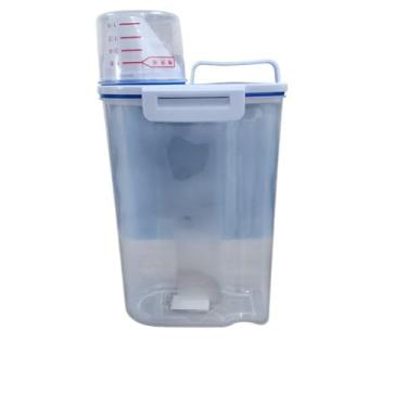 Imagem de Pote Hermético Multiuso com Dosador, 2kg, Transparente, Tampa com Vedação, Copo Medidor Graduado