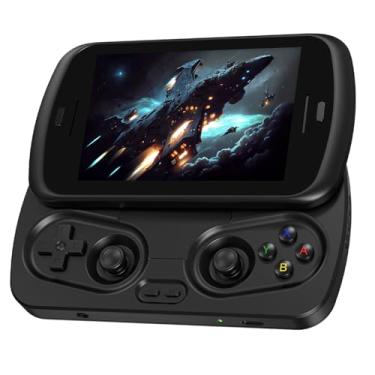 Imagem de RG Slide Handheld Game Console RG Slide 4.7-inch LTPS In-Cell Screen No Card Retro Game Console Unisoc T820 Portable Arcade Video Gaming Console Support AI WiFi Bluetooth HD and TV Output Black