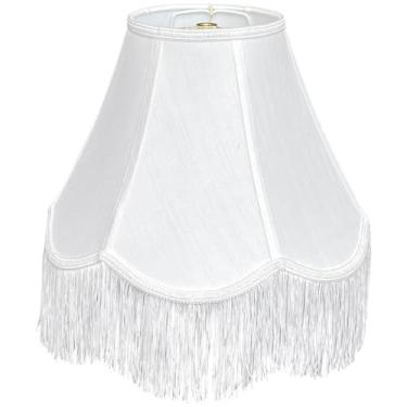 Imagem de TOOTOO STAR Abajur recortado, acabamento de franja, 15 x 33 x 23,5 cm (aranha), abajur branco sino, abajur de substituição para candeeiros de mesa, luminárias de chão, montagem fácil