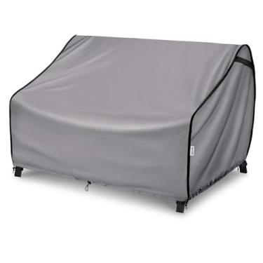 Imagem de VARIETYFACE Capas de móveis para área externa à prova d'água, capa de sofá de pátio resistente a rasgos, serve para até 147 cm L x 102 cm D x 78 cm A, cinza
