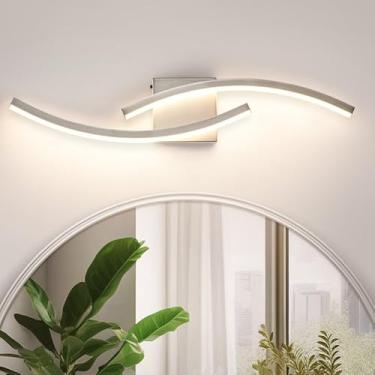 Imagem de Luminária moderna de banheiro de 60 cm de níquel escovado regulável 5CCT luminária de banheiro sobre espelho lâmpada de parede moderna para corredor de armário