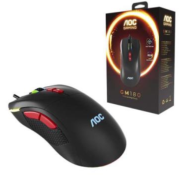 Imagem de Mouse Gamer Aoc Usb Rgb Rainbow 7 Botões 7200Dpi Gm180B