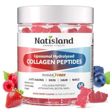 Imagem de Gummies NATISLAND Peptídeos de colágeno lipossomal 2500mg 60 ct