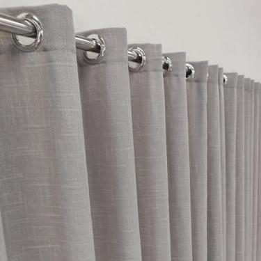 Imagem de Cortina Voal Linho Com Forro Blackout 100% Corta Claridade Luxo 4,00x2