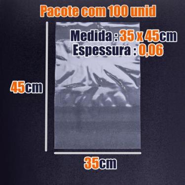 Imagem de SACO PE TRANSPARENTE ESP 0,06 com 1kg - K9 CRISTAIS, 35X45