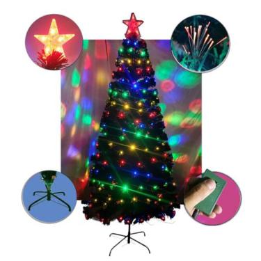 Imagem de Árvore de Natal Colorida LED 180cm com Fibra Ótica e Estrela - Multiar