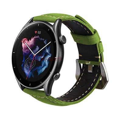 Imagem de Pulseira de Couro marca 123smart Compativel com GTR 47mm / GTR 2 / GTR2E / GTR 2E / GTR 3 / GTR3 Pro/Stratos 1 / Stratos 2 / Stratos 3 / Mi Watch