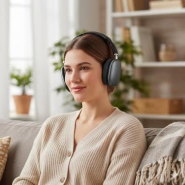 Imagem de Fone de Ouvido Bluetooth Sem Fio com Microfone, Cartão SD e Rádio FM