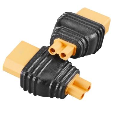 Imagem de ZHOFONET Conector XT30 fêmea para XT60 macho, 2 peças XT30-XT60 adaptadores de conectores moldados por injeção, adaptador de bateria RC para bateria LiPo Micro FPV Drone.