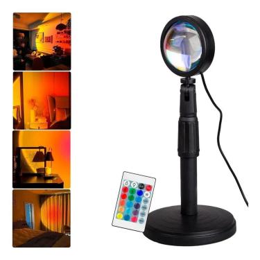 Imagem de 2X Luminária Por Do Sol Luz Noturna Projetor Led Sunset Cont