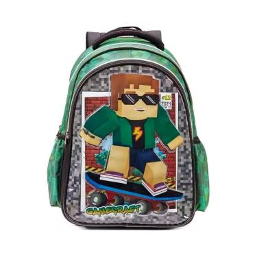 Imagem de Mochila De Costas Escolar Infantil Gamecraft Skateboy
