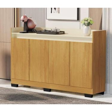 Imagem de Aparador Buffet Balcão Real 4 Portas escritório cozinha sala cantinho 