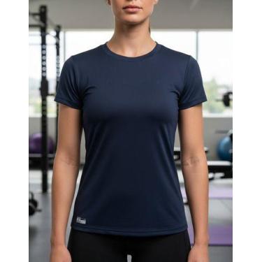 Imagem de Camiseta Térmica Feminina Dry Fit Poliamida Uv Academia - Fyne Fit, Az