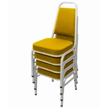 Imagem de Kit com 4 Cadeiras Empilháveis Linha Hotel Plus Amarelo