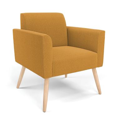 Imagem de Poltrona Sala Estar Pé Palito Natural Marisa Bouclê Mostarda D03 - D'Rossi