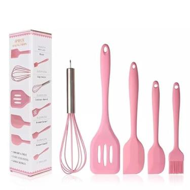 Imagem de Kit Utensílios de Cozinha Silicone com 5 Peças, Utensilios para Cozinha Antiaderentes Espátulas e Escovas para Assar, Cozinhar, Misturar, Raspar, Utensílios de Cozinha Antiaderentes