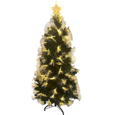 Imagem de Arvore De Natal Fibra Otica Completa Led Natalino Luz Festa Estrela De