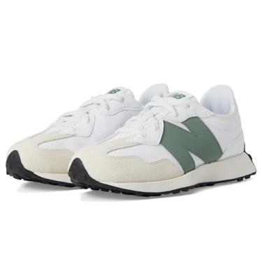 Imagem de New Balance Tênis infantil unissex 327 (criança grande), Branco/Dark Juniper, 18