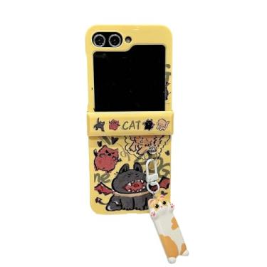 Imagem de SKPY Capa compatível com Samsung Galaxy Z Flip 5 com proteção de dobradiça e pingente, capa à prova de choque para Z Flip 5 para homens e mulheres