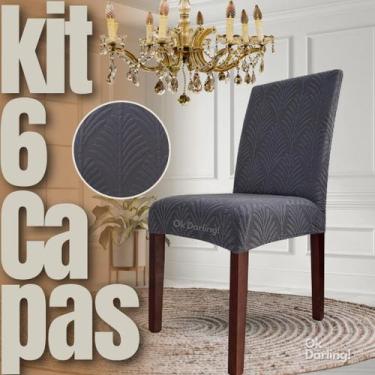 Imagem de Kit 6 Capas de Cadeira Linha Gold Francesa - Cinza - OK Darling