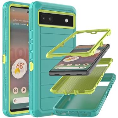 Imagem de YmhxcY Capa para Pixel 6A (sem protetor de tela) com capa durável de 3 camadas à prova de queda/armadura à prova de choque, proteção contra quedas, capa de borracha sólida para Google Pixel 6A