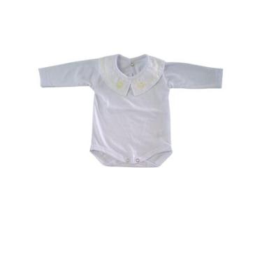 Imagem de Body Infantil Gola Bordada Príncipe e Princesa Manga Longa - Kowak Bab