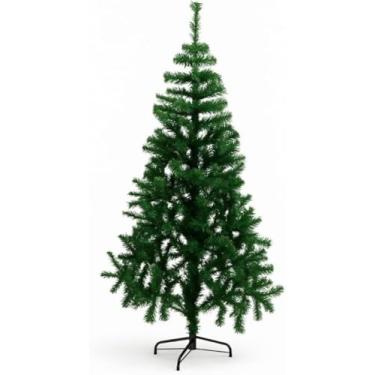 Imagem de Árvore de Natal Pinheiro Verde 180cm, Montagem Fácil, Galhos Volumosos e Base Firme, Decoração Natalina Clássica Completa