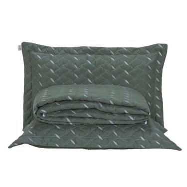 Imagem de Cobre Leito Bordado 400 Fios Heitor Casal Queen 100% Poliéster - Verde Militar