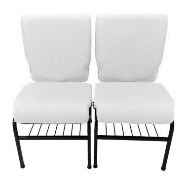 Imagem de 02 Cadeiras para Igrejas c/ Porta Biblía e Porta Cálice Branco