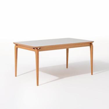 Imagem de Mesa de Jantar 160cm Tampo Laminado com Vidro Verona - Casa e Jardim M