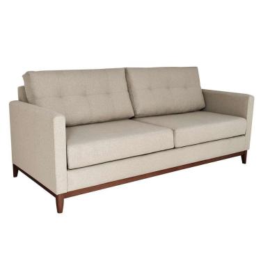 Imagem de sofá 3 lugares carlo veludo bege e imbua 220 cm