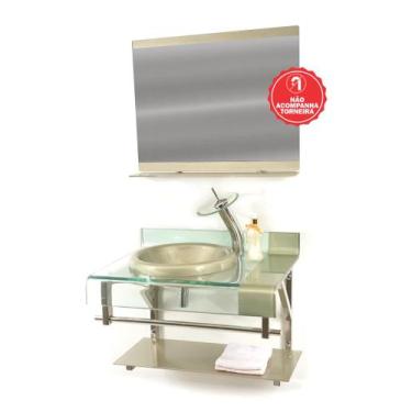 Imagem de Gabinete de Vidro 70cm para banheiro Turquia - EKASA, Champanhe