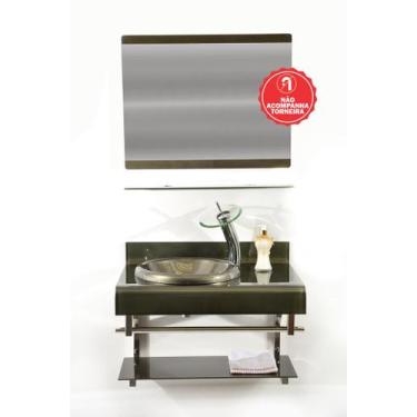 Imagem de Gabinete de Vidro 70cm para Banheiro Espanha - EKASA, Ouro Envelhecido