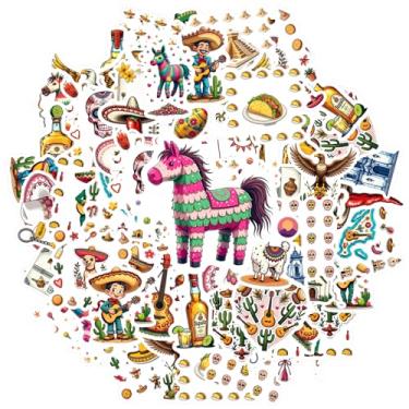 Imagem de 35 peças Cultura do México Arte Folclórica Fiesta Tradições Cacto Águia Sombrero Guitarra Piñata Maracas Taco Capsicum para Notebook Bagagem Copo de Celular DIY Telefone Laptop Scrapbook Bicicleta