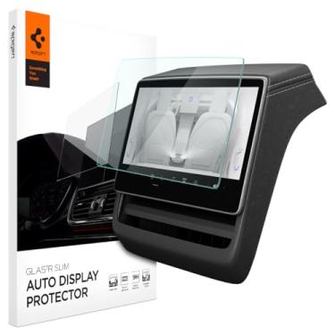 Imagem de Spigen Protetor de tela de vidro temperado [GlasTR Slim] projetado para Tesla Model 3 (2024/2025/2026), modelo Y Juniper (2025/2026) tela sensível ao toque traseira de 8 polegadas - transparente