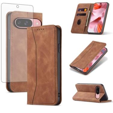 Imagem de Asuwish Capa carteira flip para celular Google Pixel 9/9 Pro 5G com protetor de tela de vidro temperado, fecho magnético, capa fólio, suporte para cartão de crédito, suporte para celular, acessórios