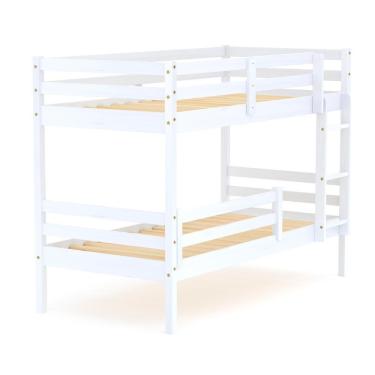 Imagem de Beliche Solteiro Dreams Com Grade De Proteção Madeira Maciça Branco Megamobilia