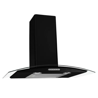 Imagem de Coifa De Parede 70cm Vidro Curvo Duto Slim Fogatti Black 220V