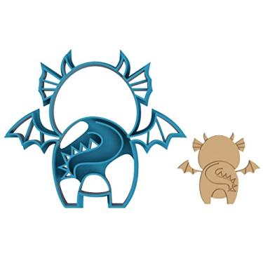 Imagem de Cute Baby Dragon Butt - Drake - Draco - Basilisco - Voando - Asas - Chocando - Cortador de biscoito/biscoito de açúcar/fondant/argila (0148) (10 cm)