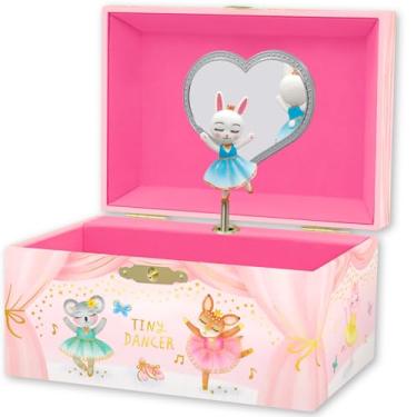 Imagem de Caixa de joias musical com bailarina para meninas: caixa de música infantil com bailarina giratória, presentes de aniversário para meninas de 3 a 10 anos - 15,2 x 11,8 x 8,9 cm