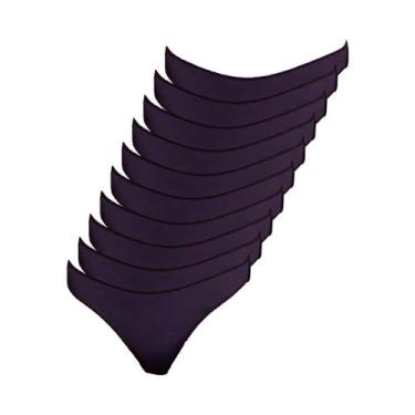 Imagem de Kit com 10 Calcinhas Fio Dental Hope 37840, Preto, M