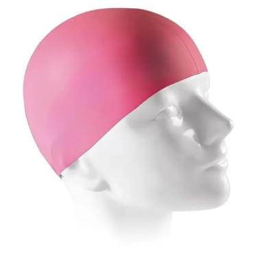Imagem de Touca de Natação Impermeável，Toca de Natação Adulto，Touca Natação Adulto Juvenil Silicone Hidroginástica(Rosa)
