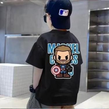 Imagem de Camiseta Infantil Capitão América Filme Marvel Comics-Unissex