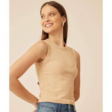 Imagem de Blusa Regata Feminina Canelada Marisa-20022, Bege, M